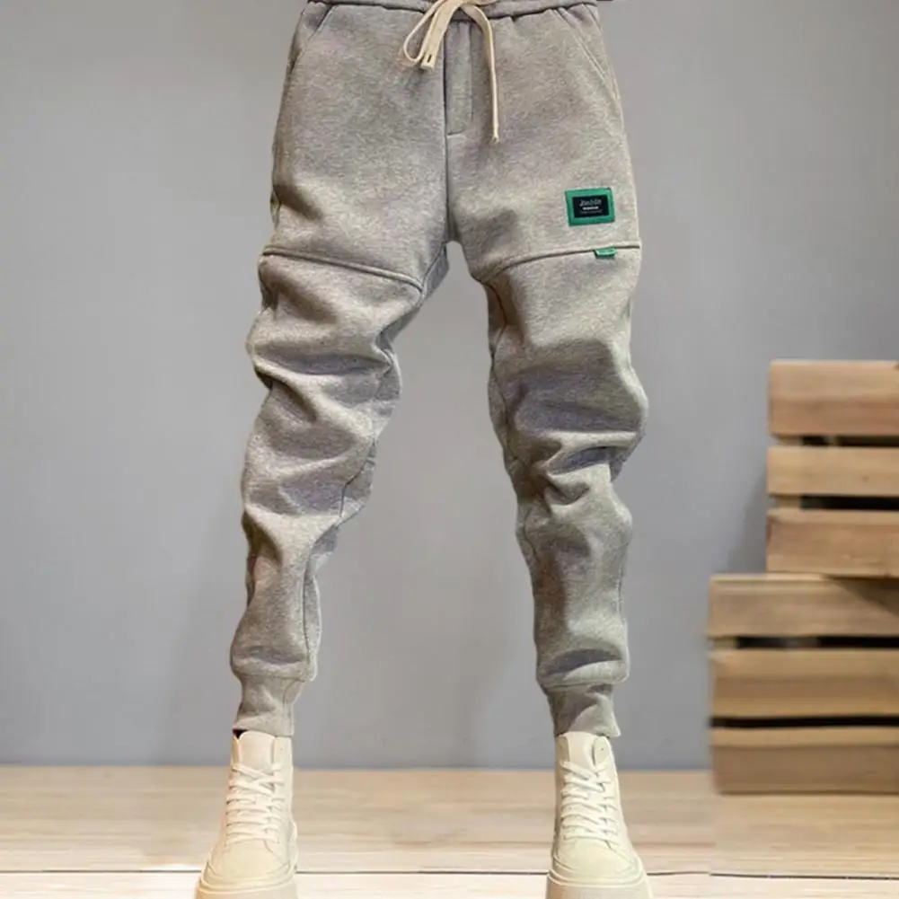 Pantalones de chándal Harajuku de felpa gruesa con banda en el tobillo, pantalones de chándal de Hip Hop, pantalones bombachos informales para hombre, pantalones Cargo para correr, ropa de calle