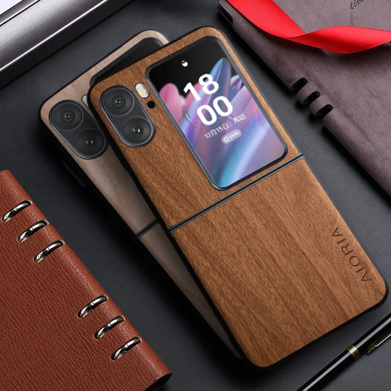 Case for Oppo Find N2 Flip N3Flip 5G funda bamboo wood pattern Leather back cover for oppo find n3flip n3 flip n2flip case capa