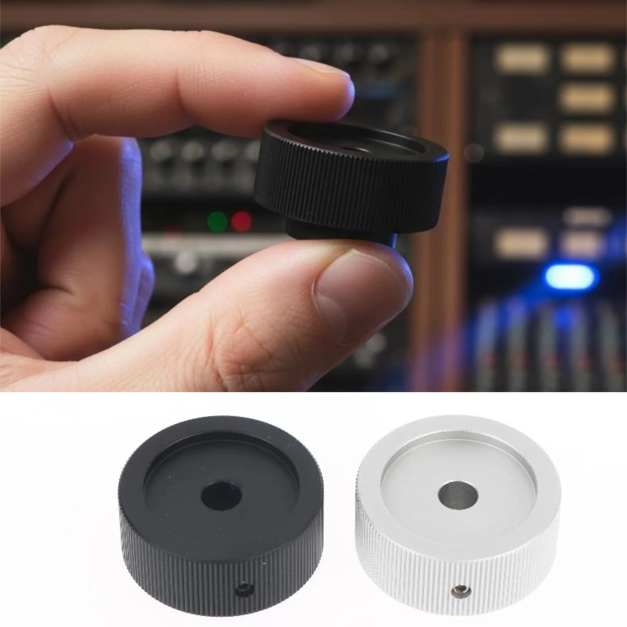 Versatile Aluminum Potentiometer Knob 32x13mm Locking Screw 6mm Shaft Knob for Audio Mixer Electric Guitar Amplifier Accessories
