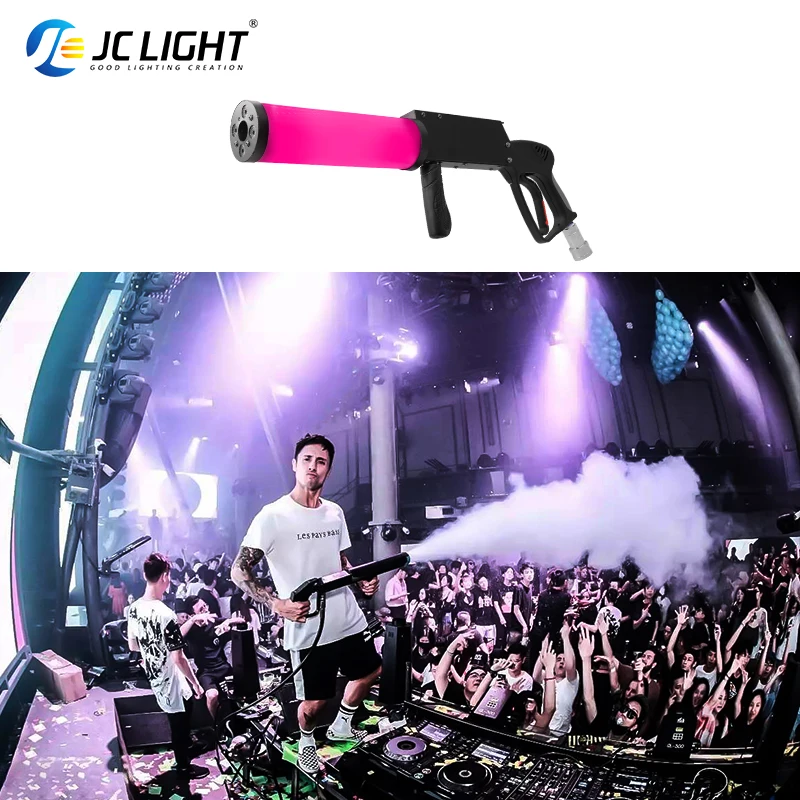 Imagem -02 - Light Handheld Co2 Rgb Fog Machine Co2 Jet Machine Efeito de Palco Fumar para Boate Festa de Casamento dj Disco jc