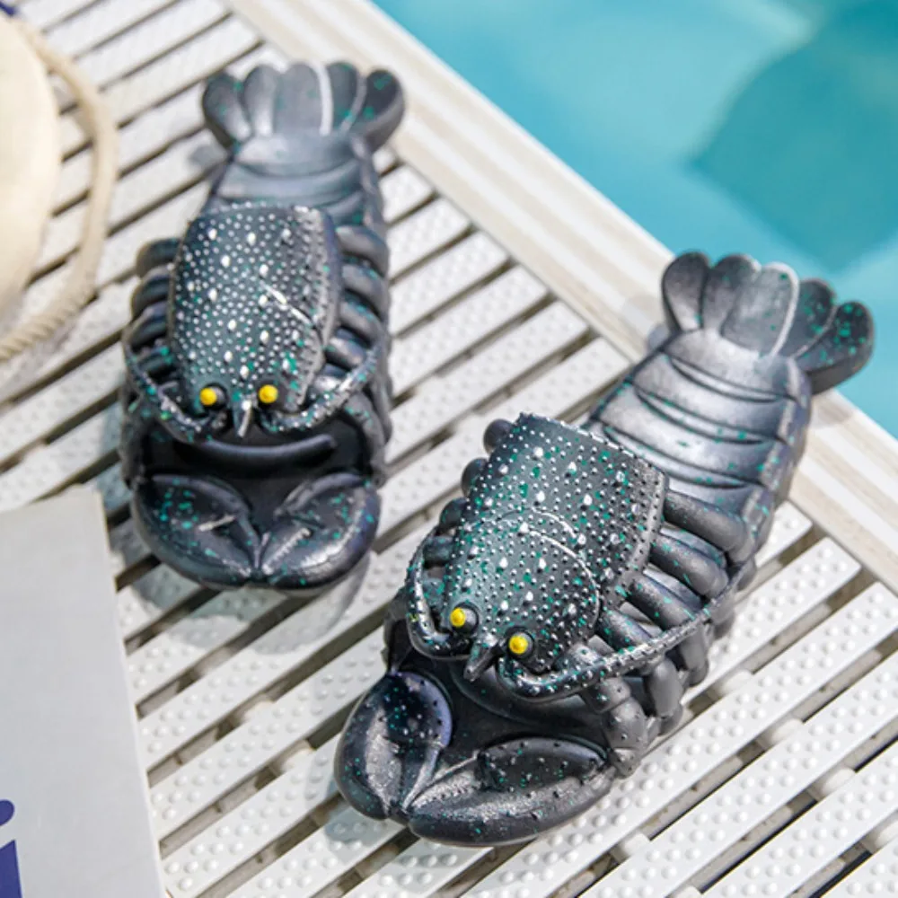 

Funny Waterproof Lobster Slides Slippers Non-Slip Quick-drying Shrimp Slippers Light Weight Comfortable Couple Sandals Outdoor