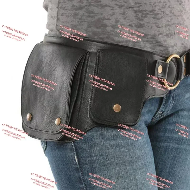 European and American retro straps, belts, satchel, men's and women's outdoor sports adjustable zipper mobile phone bag