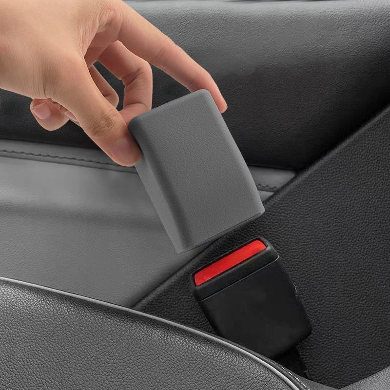 New Universal Car Seat Belt Buckle Covers Socket Protector Silicone Anti Scratch Interior Protective Case Dust Prevention Set