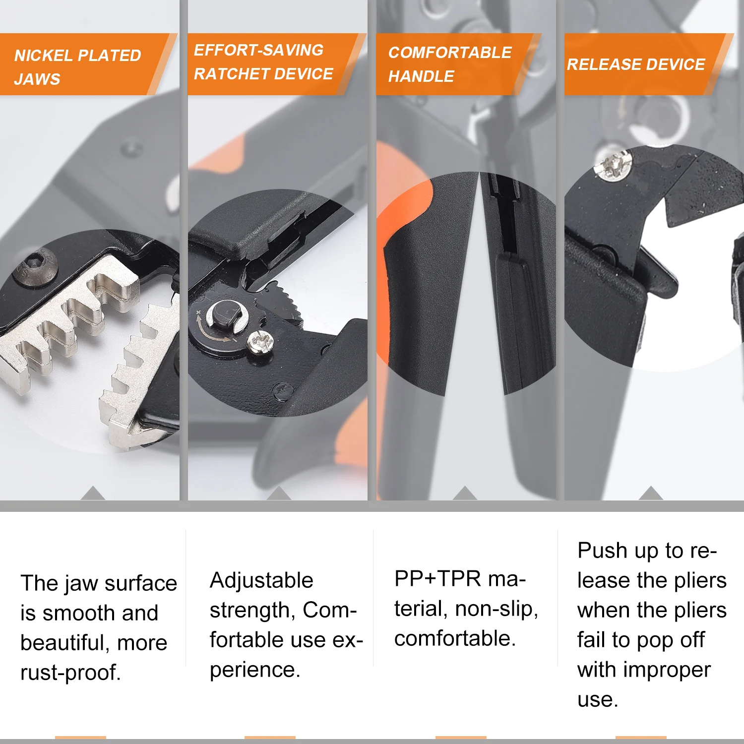 SN-58B Ratchet Crimper Tool Change Jaws Kit Automotive Service Kit Crimping Plier For Non-insulated/Open Barrel/Dupont Connector