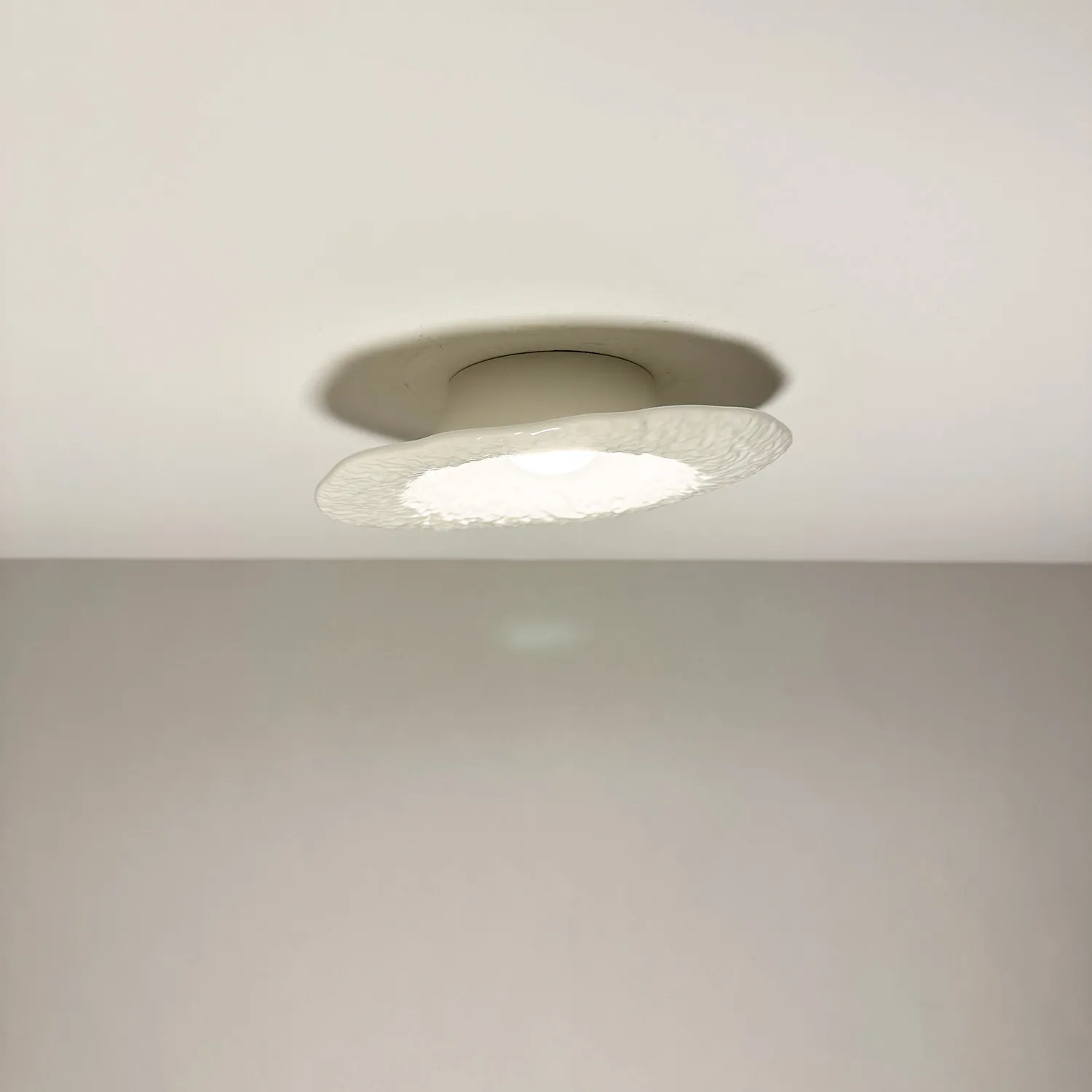 Texture ceramic straw hat ceiling light foyer decorative light creative cream style tube light personalized spotlight