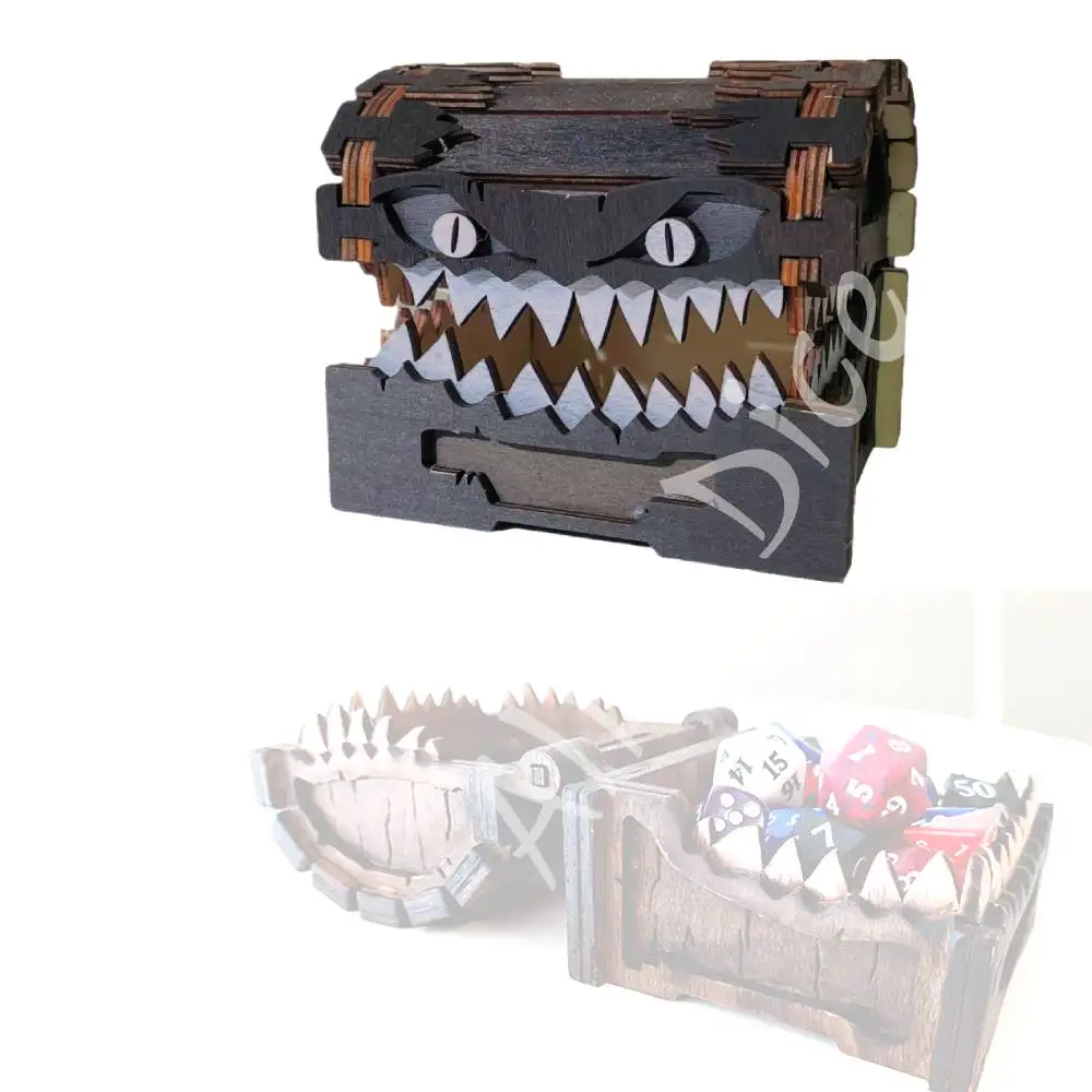 

DND Dice tray box Monster Wooden Dice box for dungeons and dragon role play games rpg players dice collection box tower