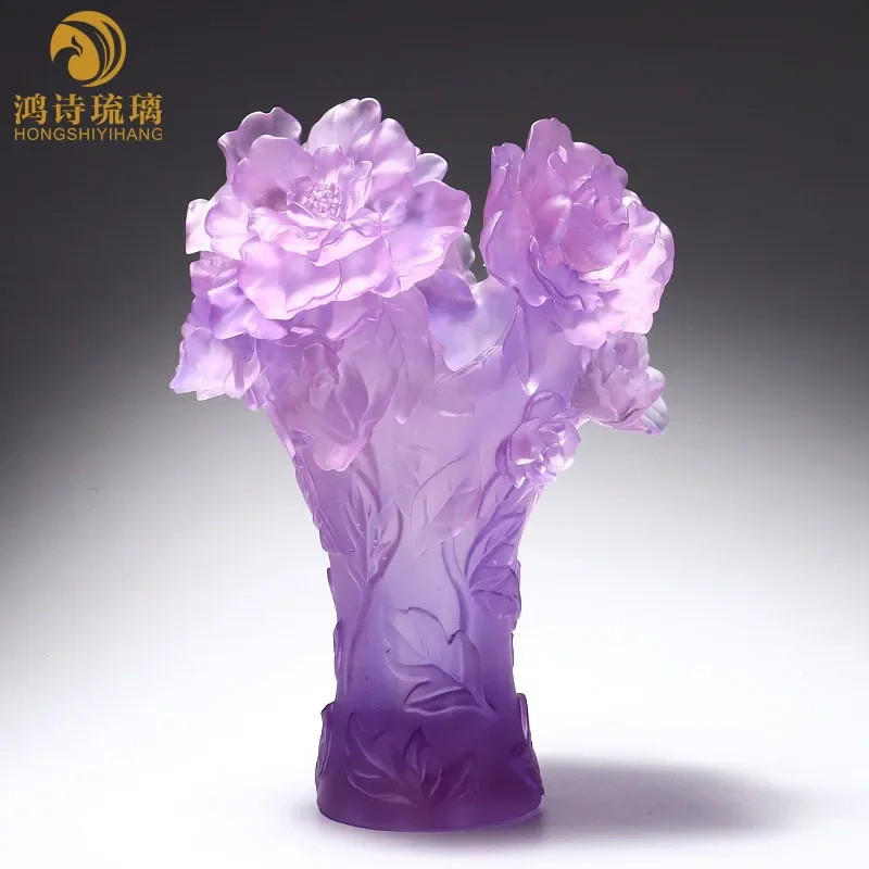 Hongshi Vintage Glazed Ceramic Vase with Butterfly and Rose Pattern Elegant Home Decor for Wine Cabinet Creative Flower