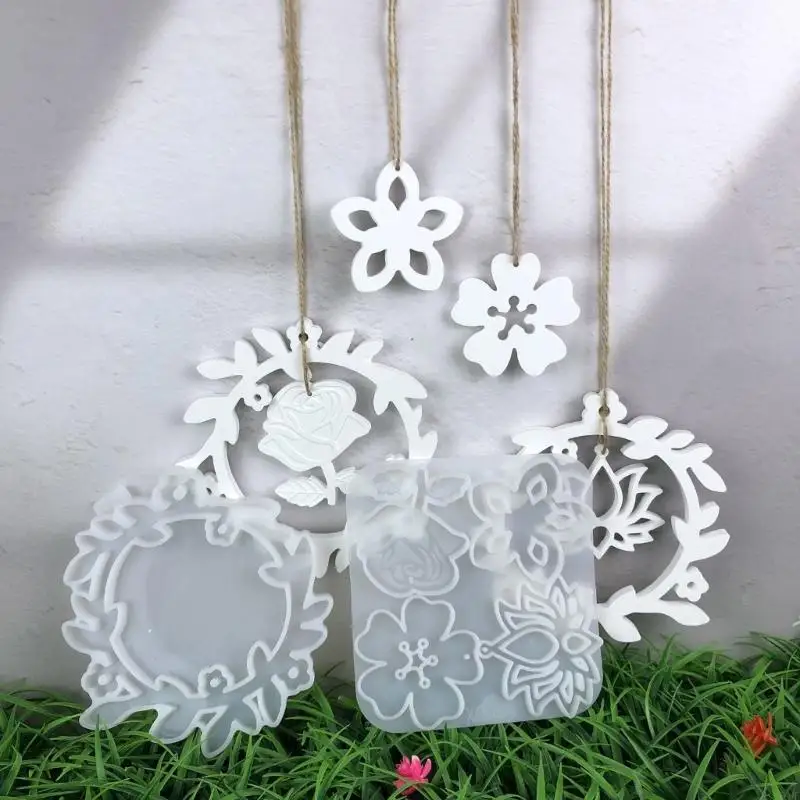 HX6F High Quality Silicone Hanging Ornament Mold For Unique Wreath Pendant Creation