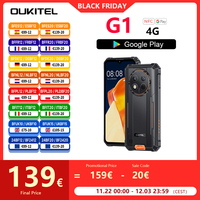 Oukitel G1 4G Rugged Smartphone T606 Android 14 6.52 Inch HD+ 24GB (6+18)+256GB Mobile Phone 48MP Camera 10600mAh Battery NFC