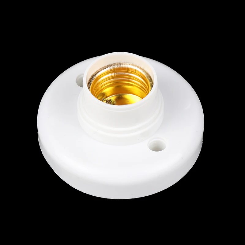 

Round Lamp Holder E27 Screw Mouth Flat 80mm LED Bulb Screw Base Plastic LED Light Fixing Holder Converter White Socket Adapter