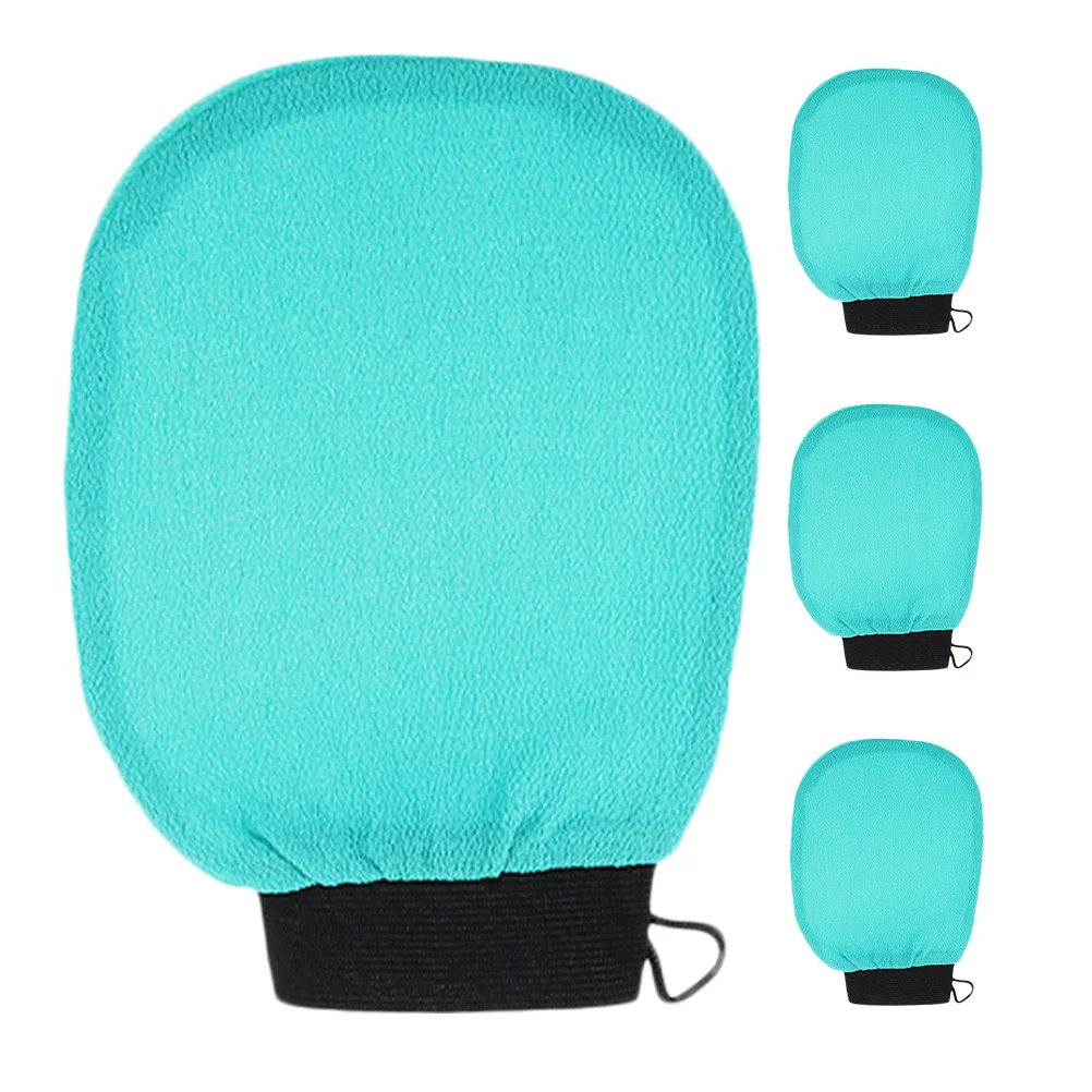 4 قطعة قفازات التقشير مادة رايون غير خدش منظف الجسم للاستحمام حمام التقشير قفاز مقشر الجسم قفاز #4