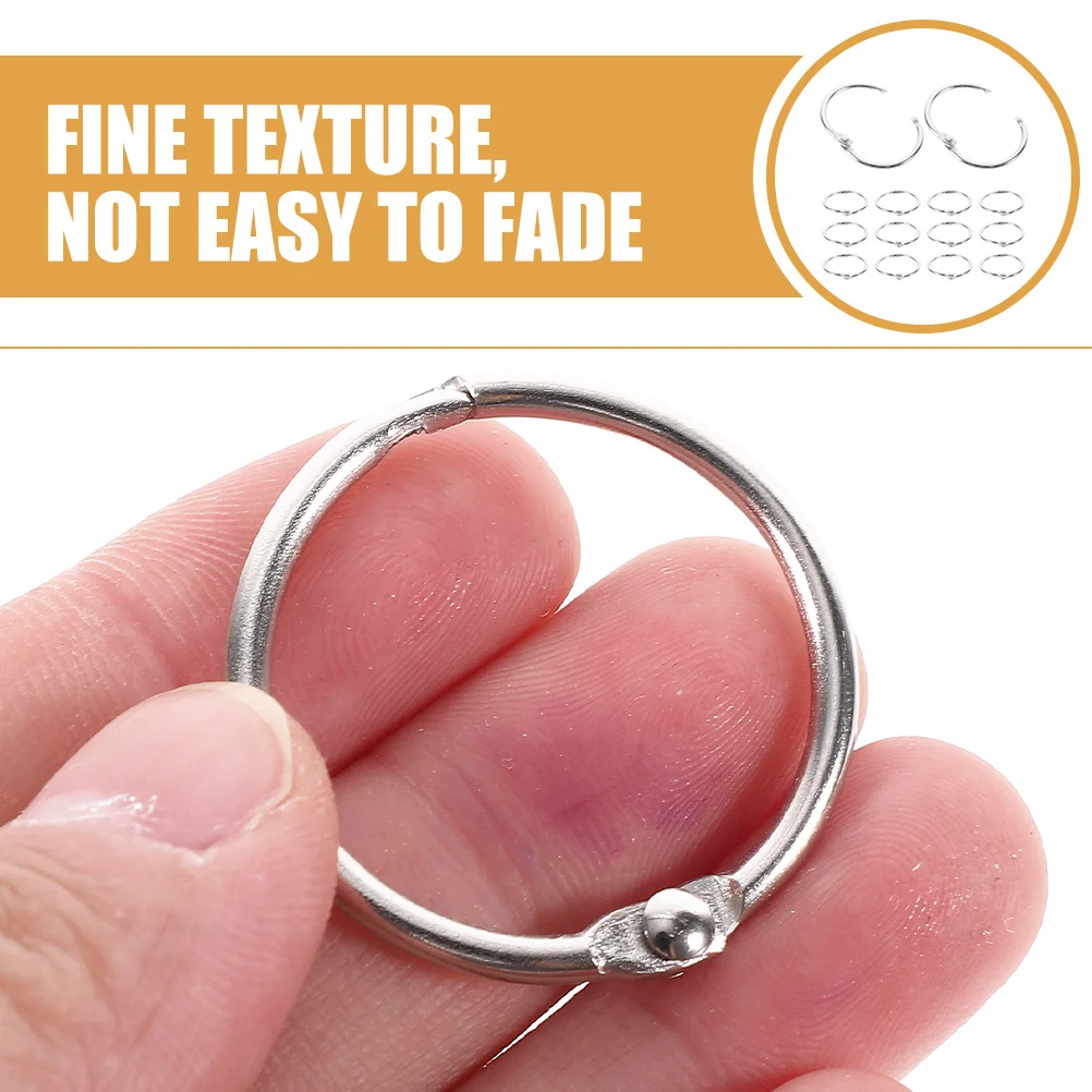 20pcs Card Iron Binder Rings For Notebooks Diy Journals Scrapbooks Book Accessories Clasp Ring Reusable Metal Ring Clips Binding