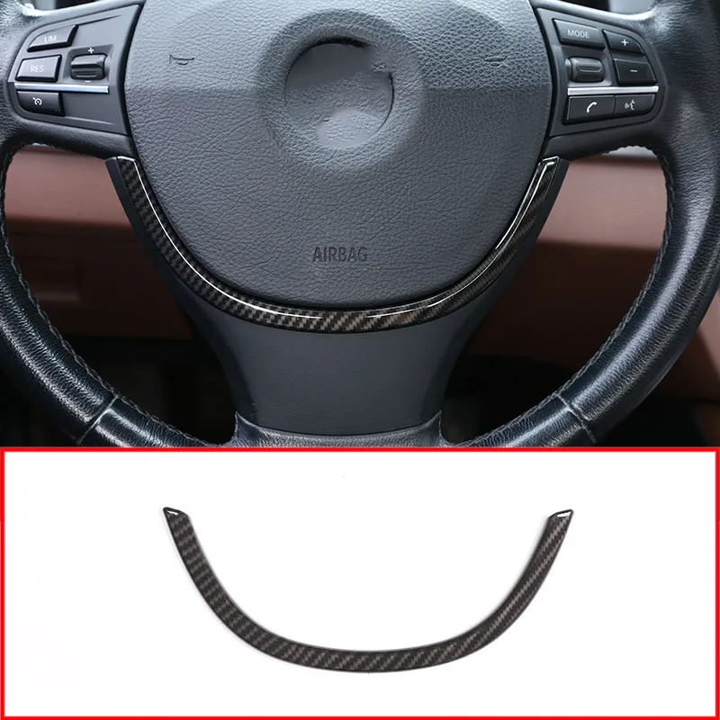 

ABS Steering Wheel Decoration Strips Trim For BMW 5 Series F10 520 525 2011-2017 Carbon Fiber Car Accessories