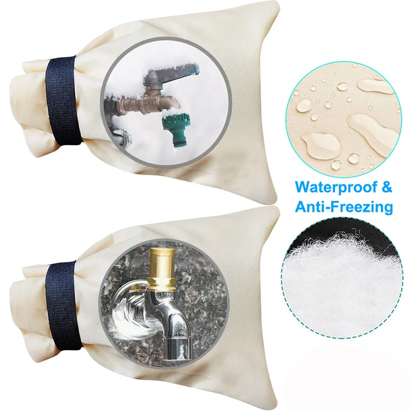 Winter Faucet Cover Oxford Cloth Tap Covers Waterproof Frost Insulated Faucet Protector Insulation Package Anti-Freeze Bag