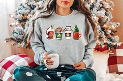 Griswold-Sweat-shirt à col rond pour femme, vêtements d'hiver, vacances de Noël, café, rétro, drôle, mignon, carillon, famille