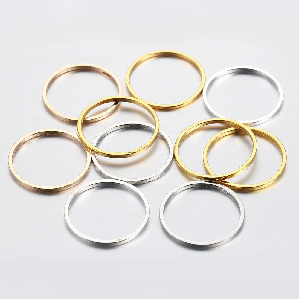 20-50pcs Metal Loops 8-40mm Flat Line Ring Earring Wires Rings Circle Connectors for DIY Jewelry Making Keychain Accessories