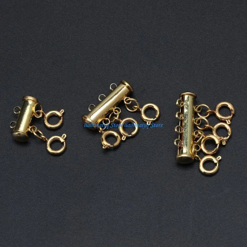 573B Practical Jewelry Connectors Multiple Layered Necklace Tube Lock Lobster Clasp