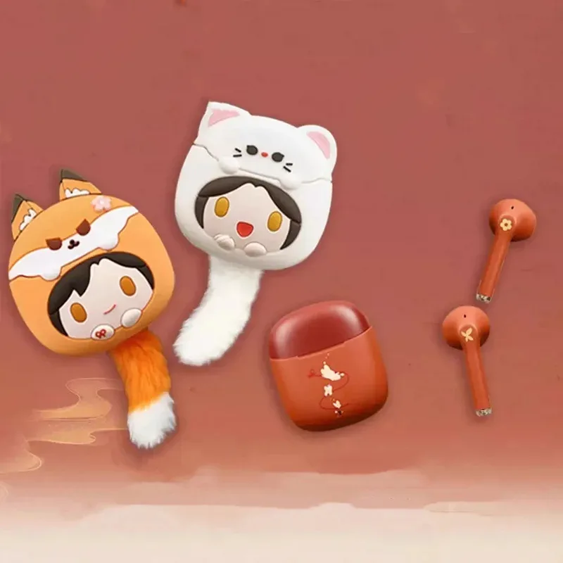 

qq78Request7Heaven Official's Blessing Hua Cheng Xie Lian Anime Wireless Bluetooth Headset TGCF Earphones Suit Action figure Gif