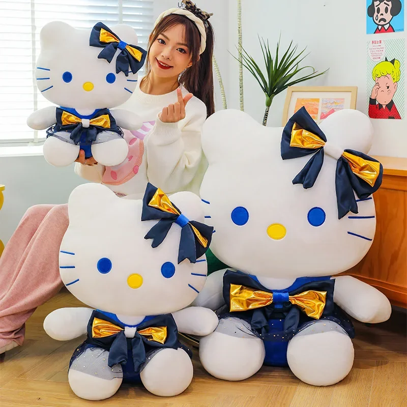 60cm Big Size Hello Kitty Stuffed Plushies Anime Characters Soft Plush Doll Kawaii Kitty Doll Children Sleeping Pillow New Gift