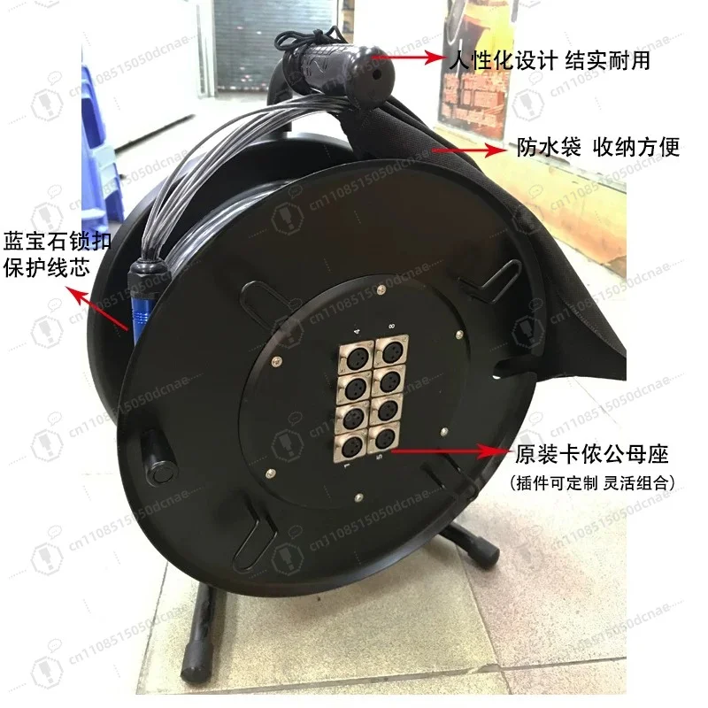 Portable Multi Core Signal Cable Box 8/12/16 Channel Stage Audio Cable Reel For Mobile Live Performance