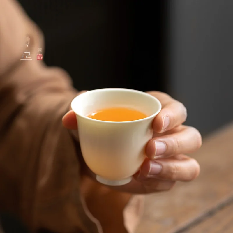 Retro Ceramics Tea Cup Small Mouth Tea Bowl Chinese Style Porcelain Gongfu Tea Set Grey Glaze Tea Mug Home Use Handmade Craft