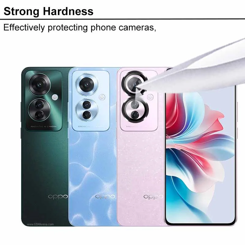 For Oppo Reno11 F Case Matel Ring +Tempered Glass Camera Protector For Oppo Reno 11 F25 Pro Reno11F 5G 6.7inches NEW Lens Glass