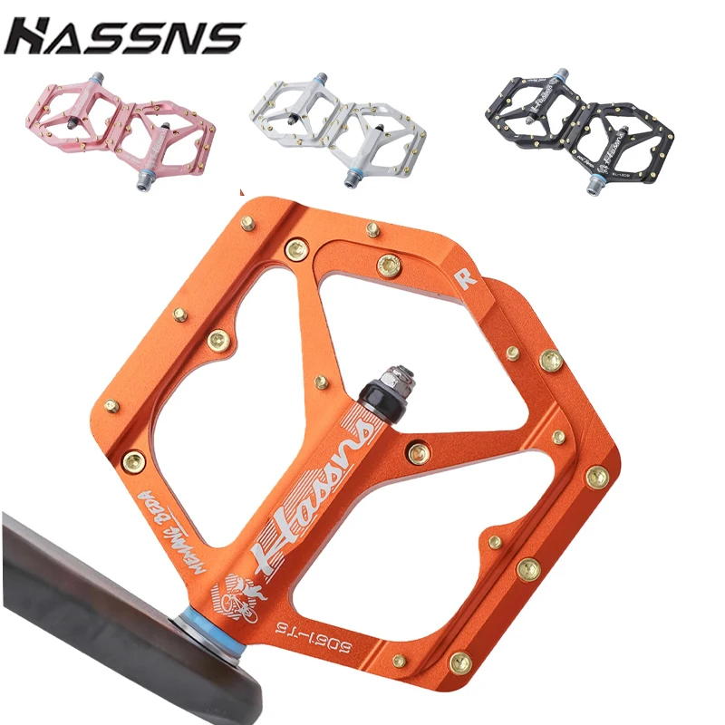 

HASSNS BEDA MTB Platform Pedals Mountain Bike Footrest Bearing Aluminum Cycling Flat Pedal Clipless HASSNS BEDA Bicycle Pedals