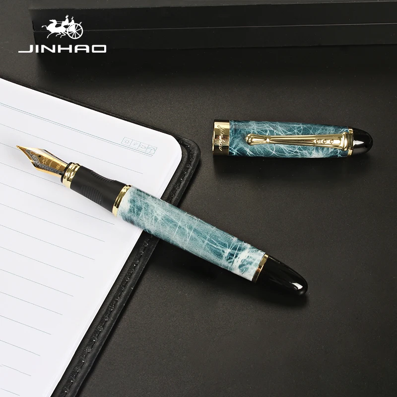High Quality Brand Jinhao x450 METAL Fountain Pen Blue Green Golden Ink Pen Office School Business Supplies Writing Gift