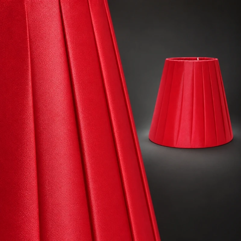 Pleated Fabric Lamp Shade with Tool-Free Clip-On Bulb Fitter, Tapered Round Form for Living Room or Reading Lamps 24BB
