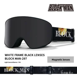 Brand Double Layer Anti Fog Magnetic Absorption Cylindrical Goggles for Snowboarding Ski Goggles UV400 Men Women Goggles