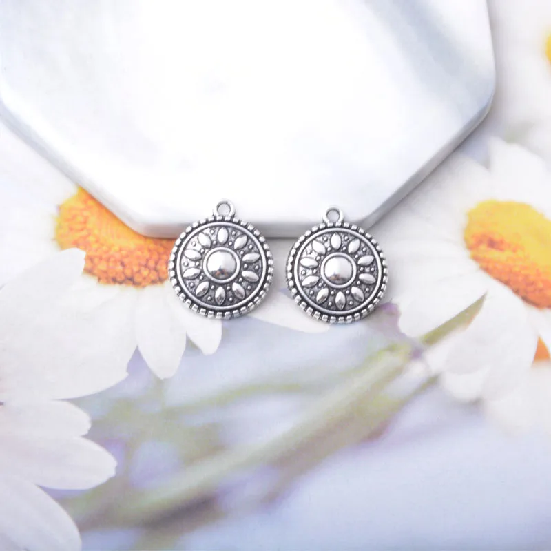 10 Stück/Set Ethnische Zinklegierung Baum des Lebens Anhänger Schmuckzubehör Boho Rose Seestern Anhänger DIY Damenohrringe – Detail 11