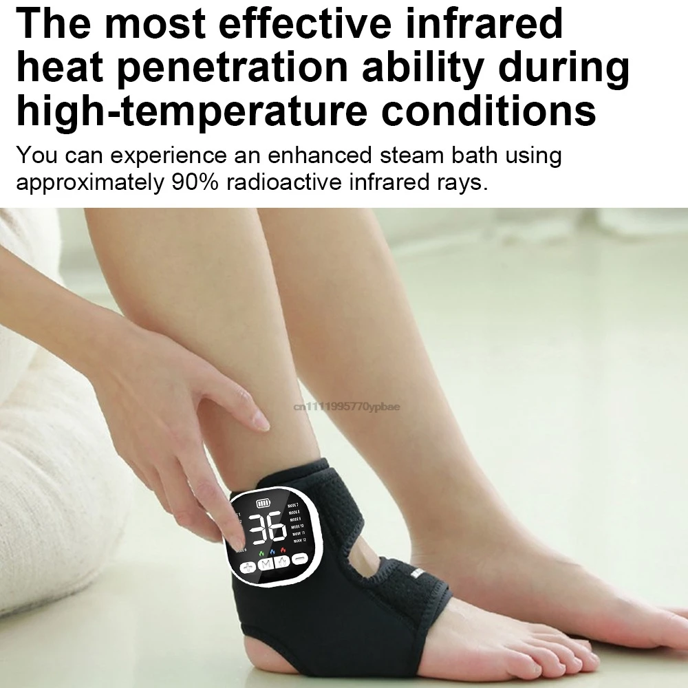Electric Ankle Massager EMS Foot and Ankle Massager 36 Modes Vibration Ankle Heating Pad for Pain Relief view 5