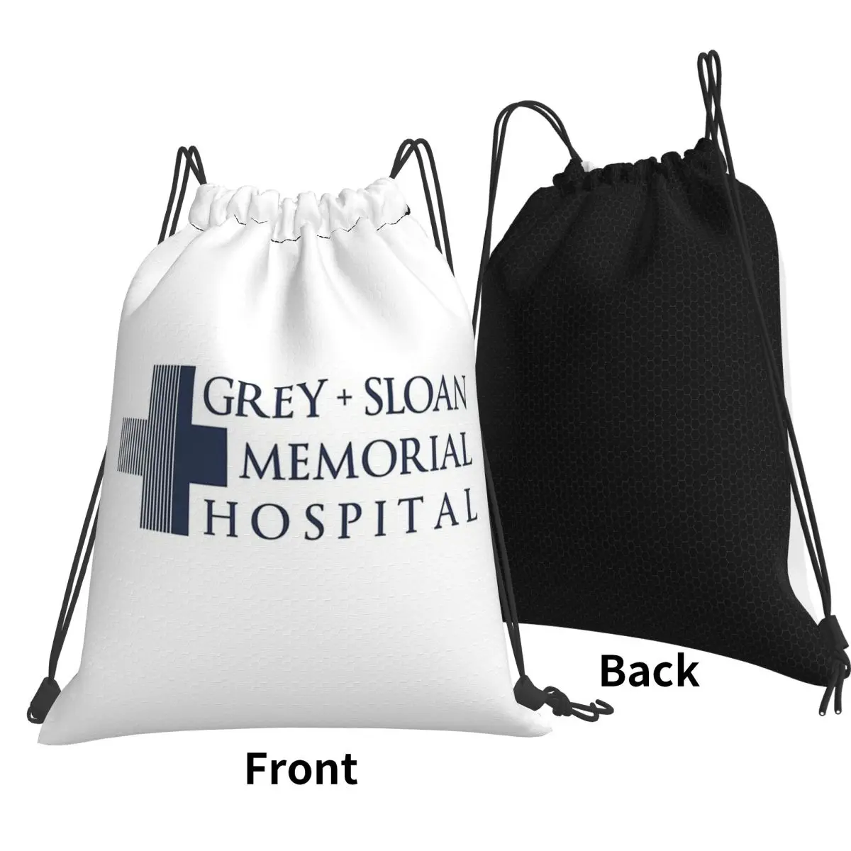Grey + Sloan Memorial Hospital Logo Backpacks Casual Drawstring Bags Sports Bag Book Bags for Man Woman School