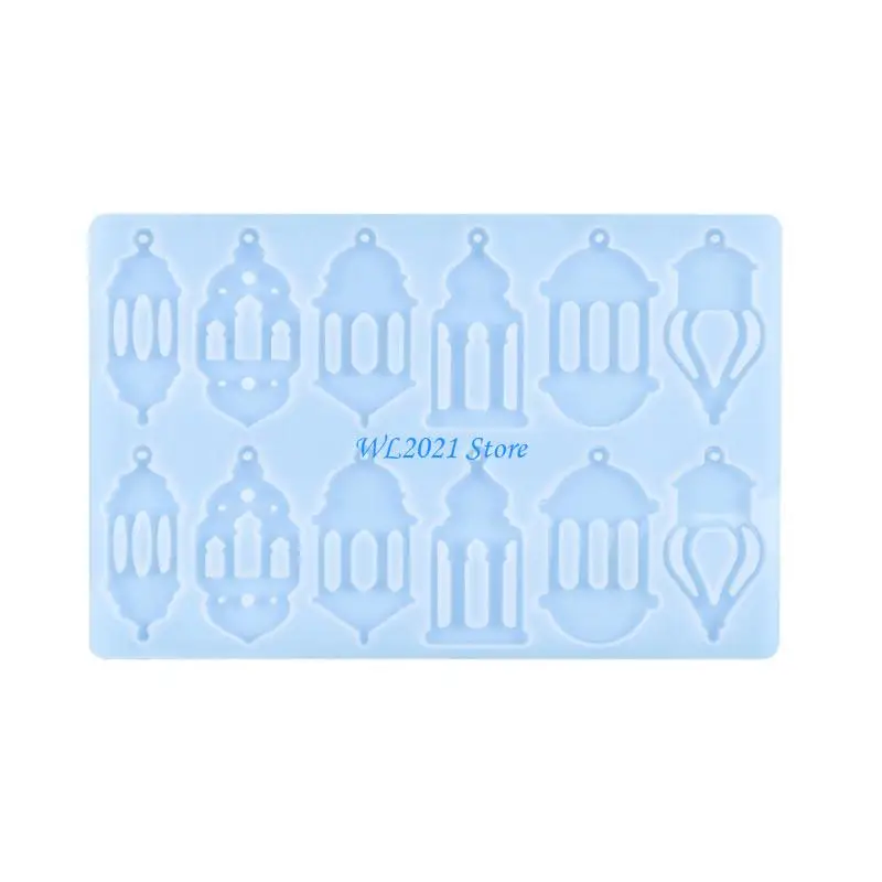 

G5GC Castle Shaped Epoxy Mold Keychain Silicone Mold Epoxy Jewelry Pendant Molds Keychain Charm Mold for DIY Handmade Craft