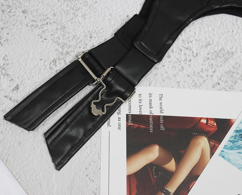 [EAM]  Black Zipper Metal Buckle Pu Leather Belt Personality Women New Fashion Tide All-match Spring Autumn 2024 1DD1938