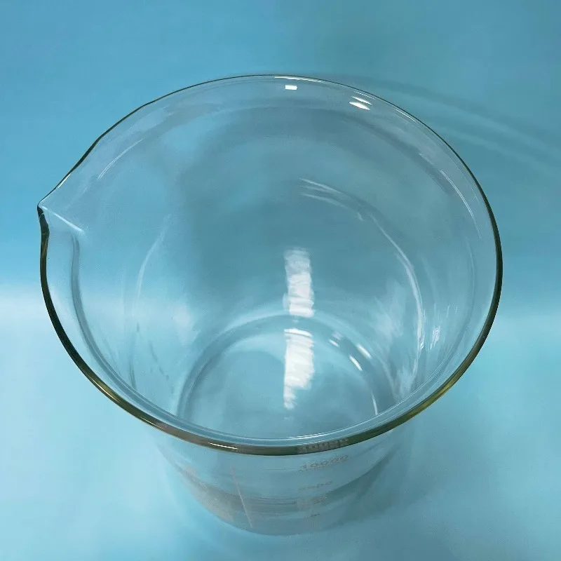 Glass beaker 10L, high temperature resistant, thickened, low profile with scale, large capacity beaker
