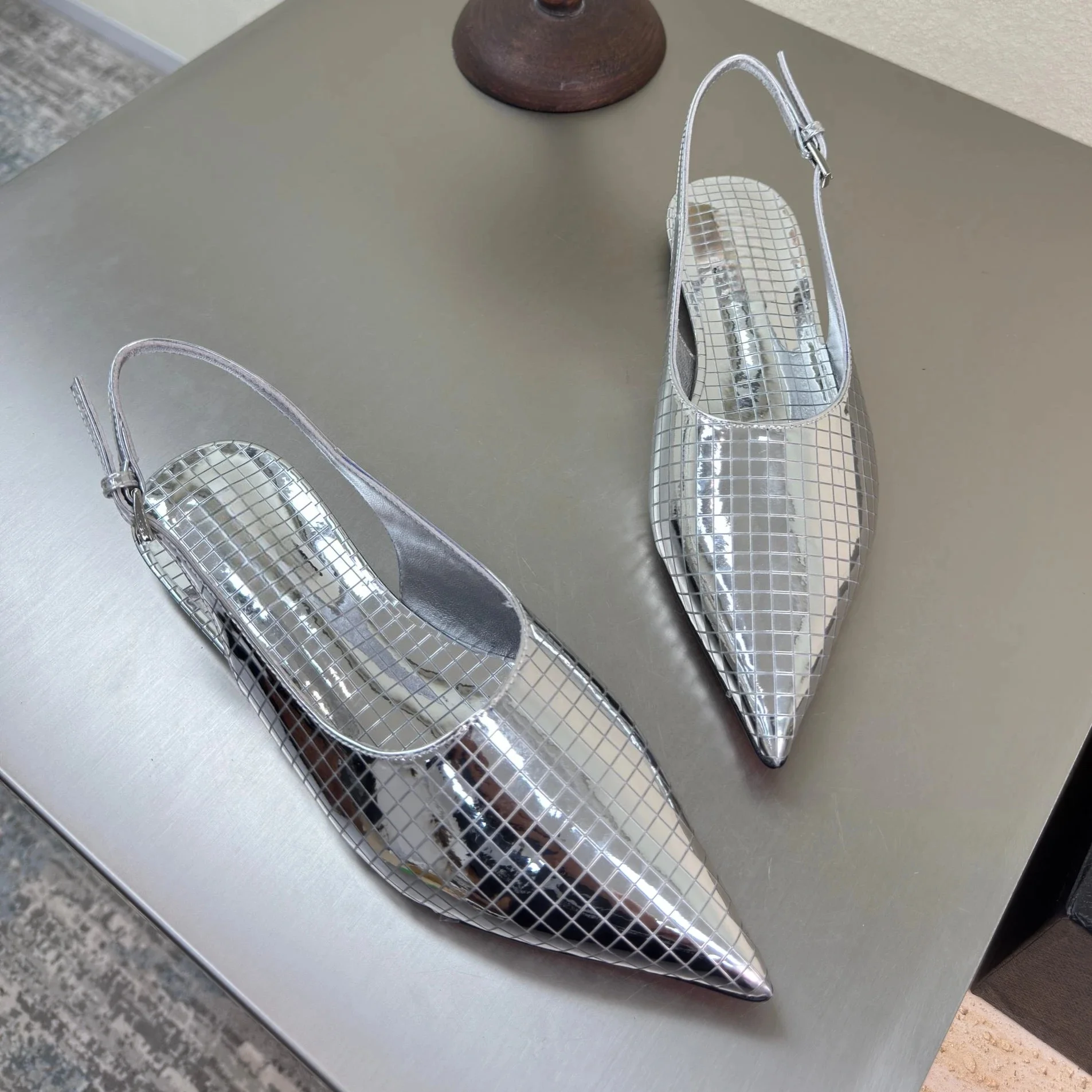 

2025 Newest Spring Genuine Leather Pointed-Toe Slingback Woman Sandals Mary Janes Mules Gladiator Sandals Loafers Botas Mujer