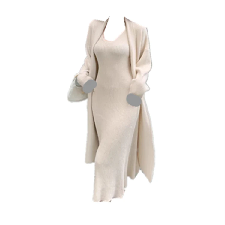 

Extra Large Size Women's Knitted Sweater Cardigan Set Dr Strap European Sle Winter Collection Other 00% Material