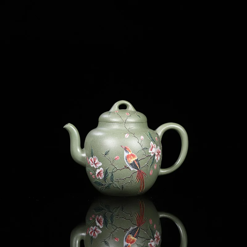 Dropshipping Handmade Yixing Pure Purple Teapot Clay Painting High-End Tea Set With Ambitious Goals