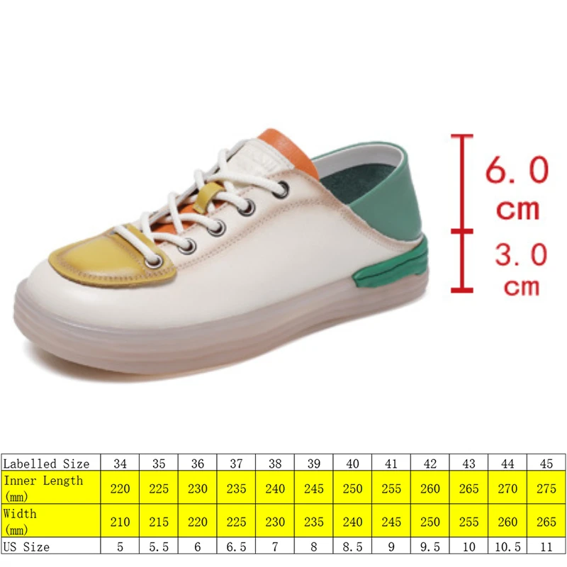 Koznoy 3cm Cow Genuine Leather Women Chunky Sneakers Loafer Mixed Color Platform Flats Summer Spring Autumn Vulcanize Shoes