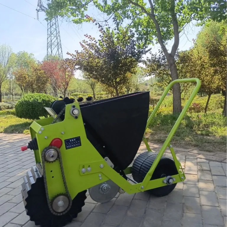 Electric Driven Hand Push Garlic Planter, Single Clove Garlic Seeder, Easy & Fast Garlic Planting Machine