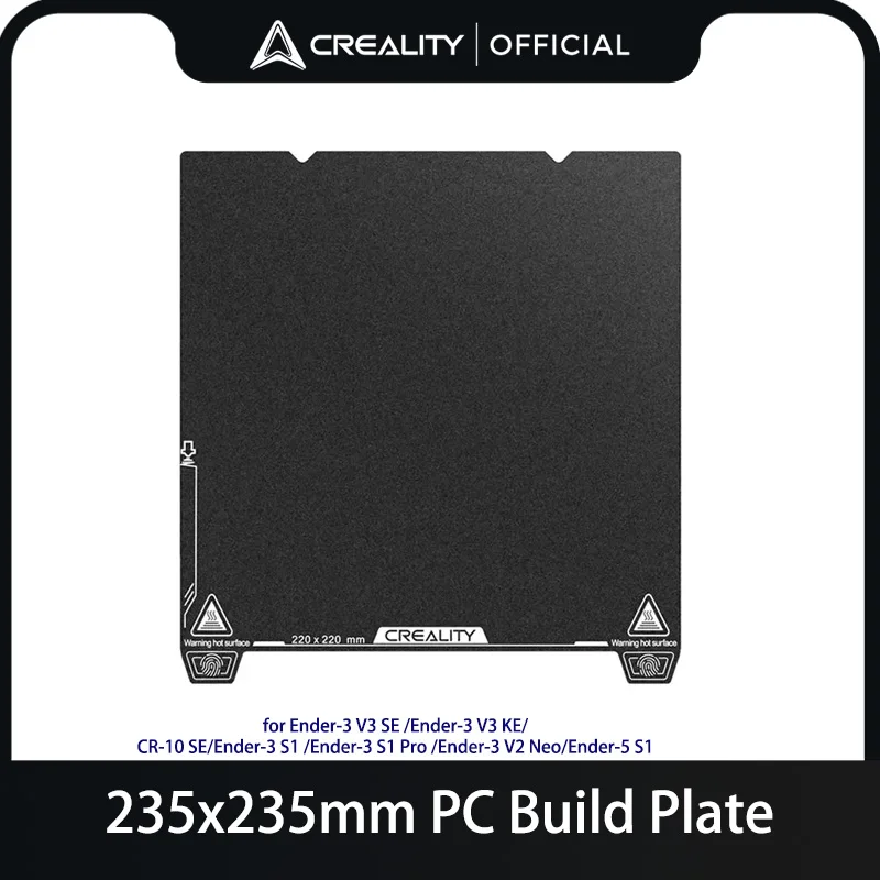 

Обновление Creality, односторонняя платформа для ПК, 235x235 мм, глазурь, строительная пластина, аксессуары для 3D-принтеров для Ender-3 V3 SE/KE