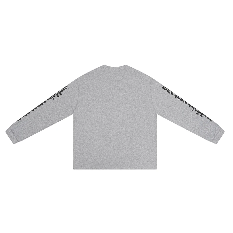 Kaos Streetwear West Coast Choppers Motif Silang Klasik Floral Abu-abu Pria Serbaguna Waffle Huruf Sanskrit West Coast Kaos Panjang