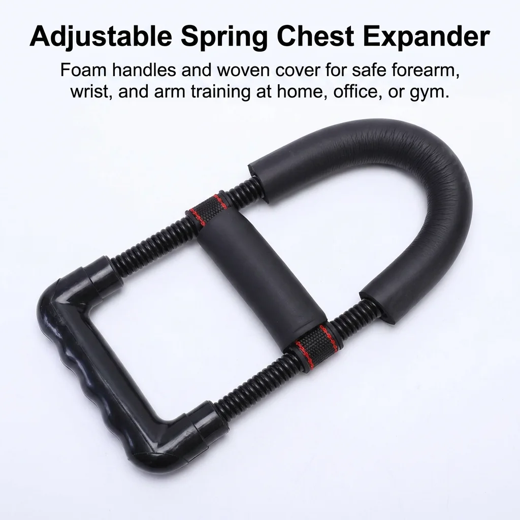 1pc Chest Expander Carbon Steel Spring for Home Gym Adjustable Forearm Wrist Strength Trainer Men's Arm Exercise Gear
