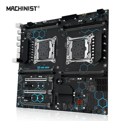 MACHINIST X99 MD8 Motherboard LGA 2011-3 Support Dual CPU Xeon 2690 2696 2683 V3 V4 Processor DDR4 Memory NVME M.2 E-ATX