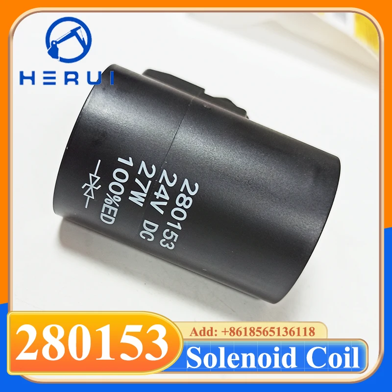 

High Quality 280151 280153 Solenoid Valve Coil 24V 17W 27W for Excavator Electric Parts
