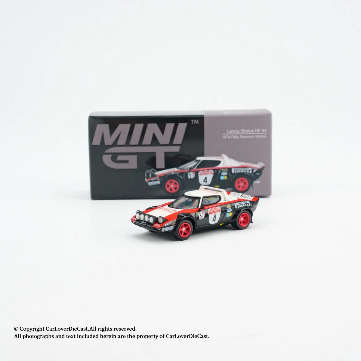 Diecast MINIGT 1:64 Scale Lancia Stratos HF #4 1978 Alloy Car Model