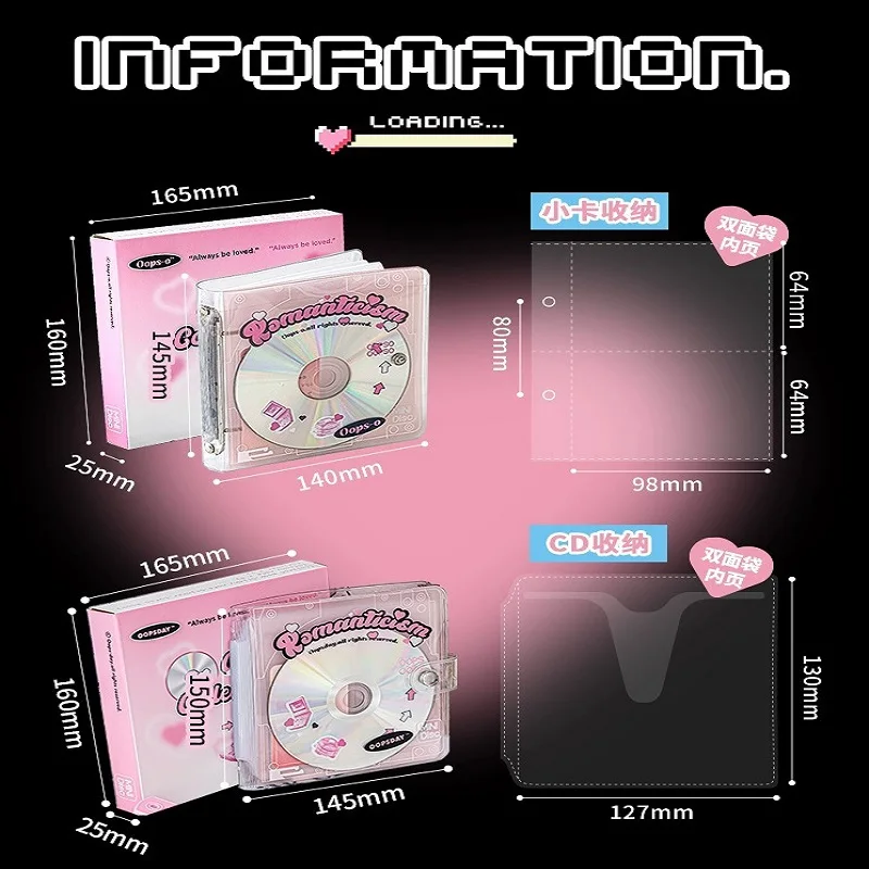 Retro CD Kpop Photocards Collect Book Binder A7 Notebook Cover Diary Agenda Planner Stationery Photo Album Set