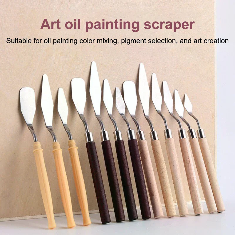 

NEW 7Pcs/Set Stainless Steel Oil Painting Knives Artist Crafts Spatula Palette Knife Oil Painting Mixing Knife Scraper Art Tools