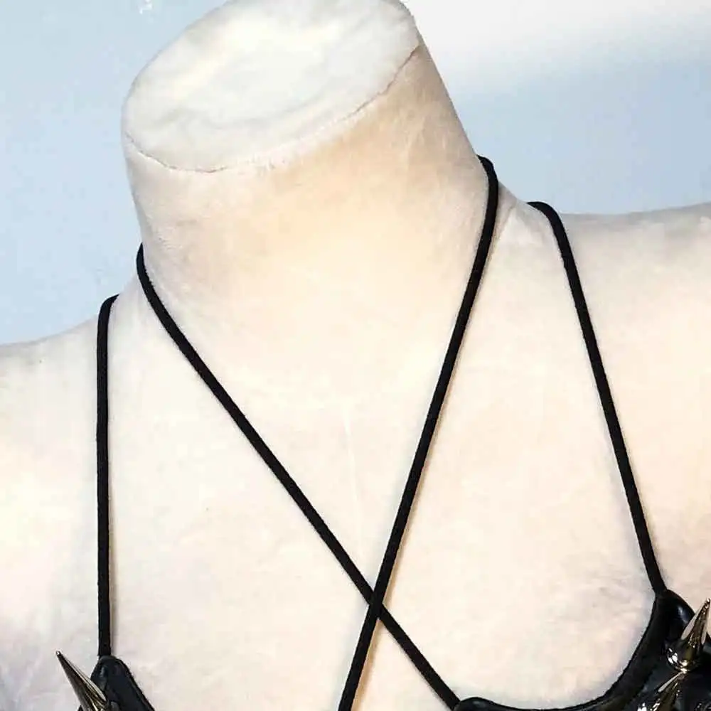 2025 Eco Festival Goth Halter Neck Emo Punk Rock Rave Harajuku Gothic Tank Spike Studded E-Girls Club Wear Cyber Grunge Y2K TOPS